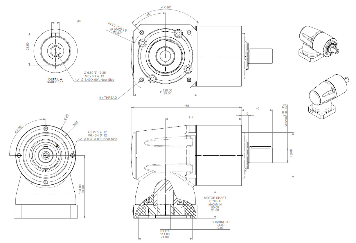 Onvio LLC > Products > Planetary Gearboxes - Right Angle > RL Series